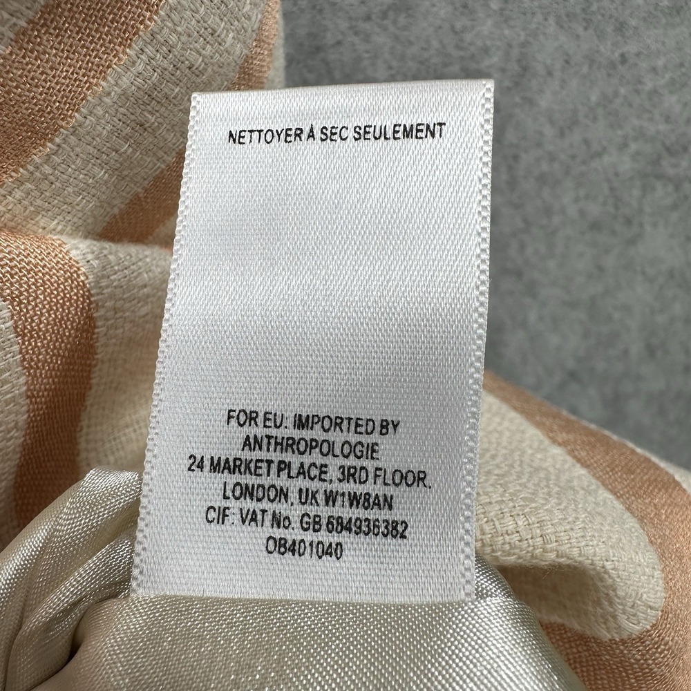 Anthropologie HD In Paris Linen Blend Tank Top Peach Cream Crop Elegant Size 2 - Picture 7 of 9